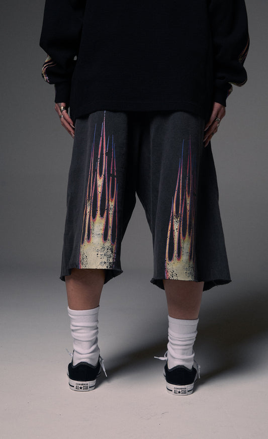 Black Flame 3/4 Shorts (Vintage Black)