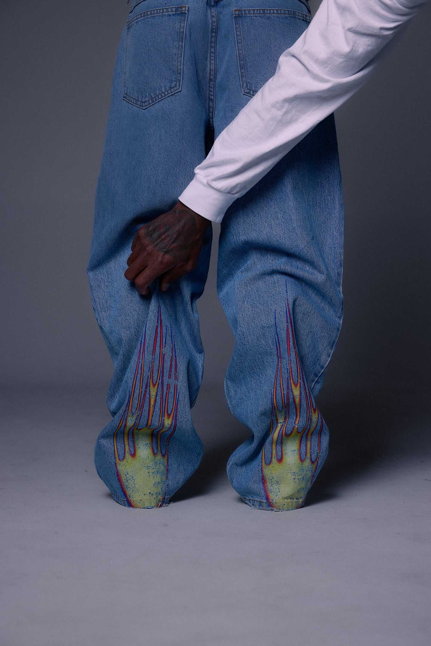Black Flame Denim Pant