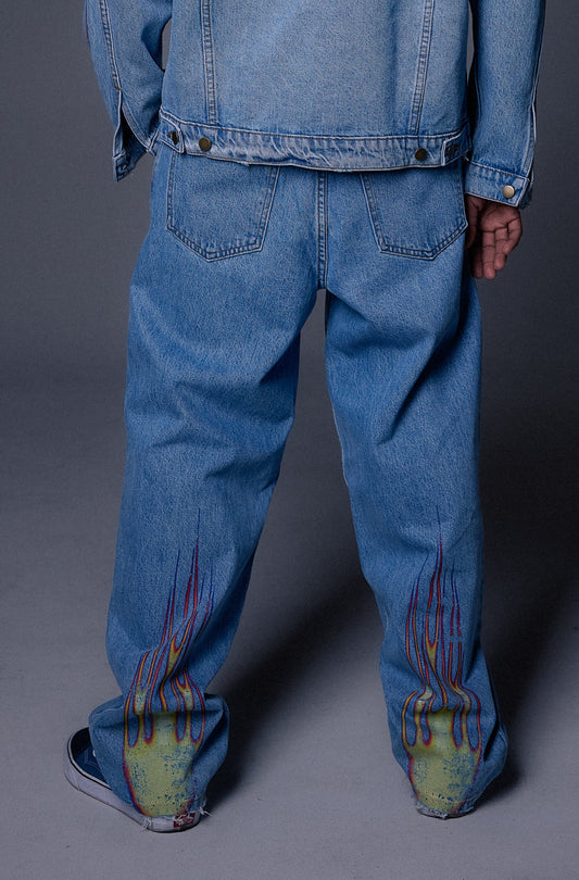 Black Flame Denim Pant