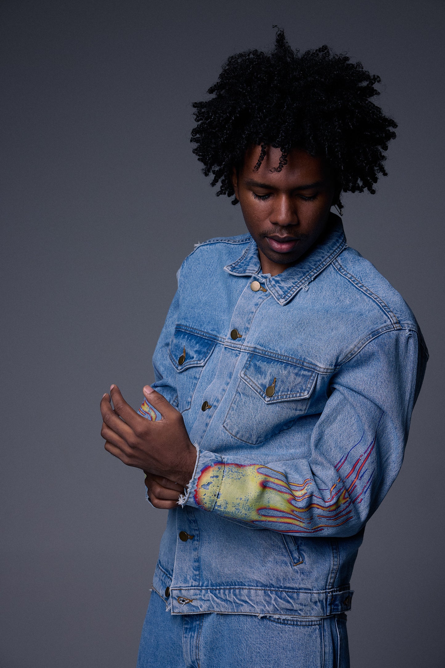 Black Flame Denim Jacket